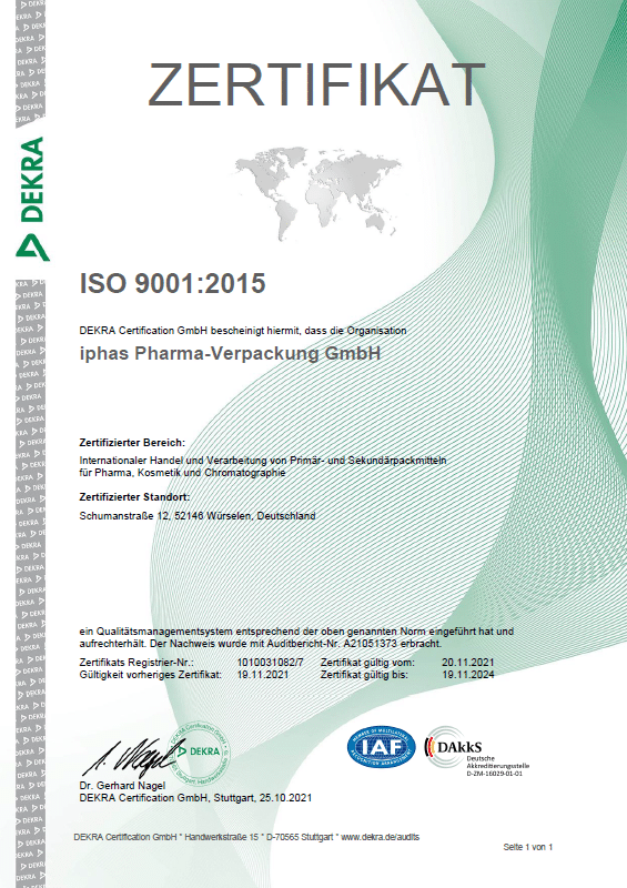 lSO Zertifikat 2021